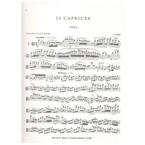24 Caprices for the viola