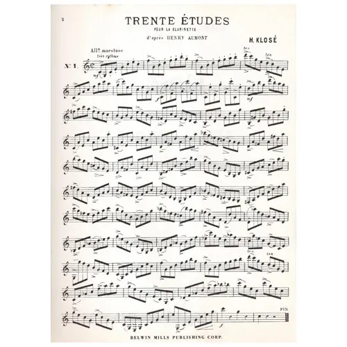 Thirty etudes after h. Aumont for the clarinet