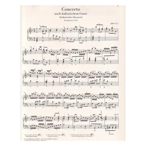 Italian Concerto BWV 971