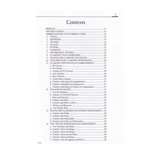 Repertory of the Clarinet