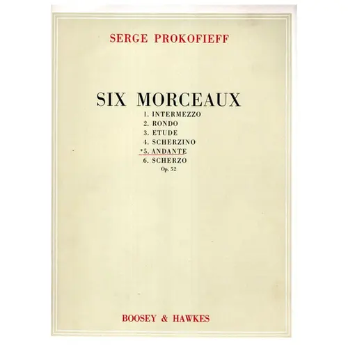 Six Morceaux - Op. 52 - n. 5 Andante
