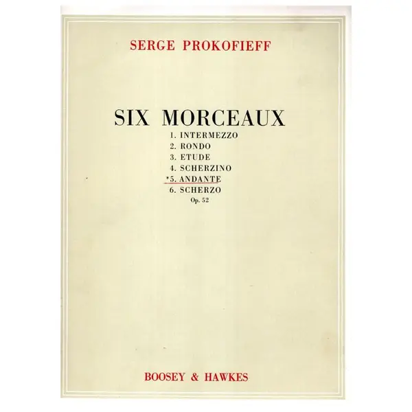 Six Morceaux - Op. 52 - n. 5 Andante