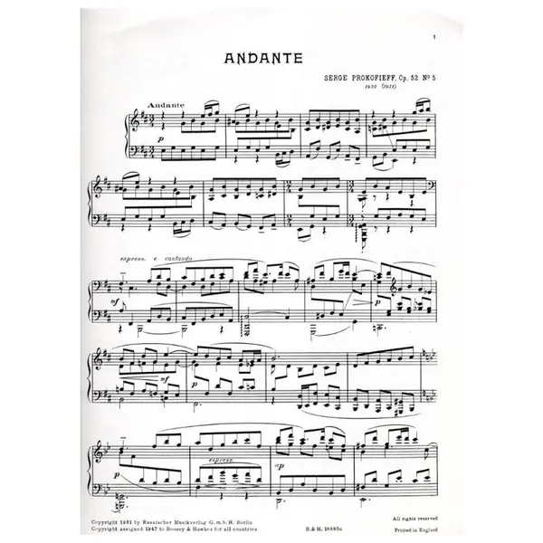 Six Morceaux - Op. 52 - n. 5 Andante