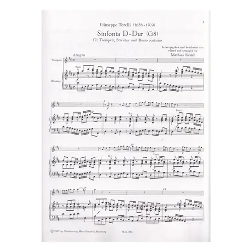 2 Concertos in D for Trumpet, Strings and Continuo