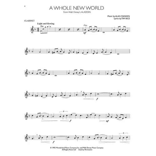 Disney Movie Hits for Clarinet Play Along with a Full Symphony Orchestra!