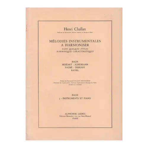 Mélodies Instrumentales a Harmoniser n.03 - Bach - Instruments et piano