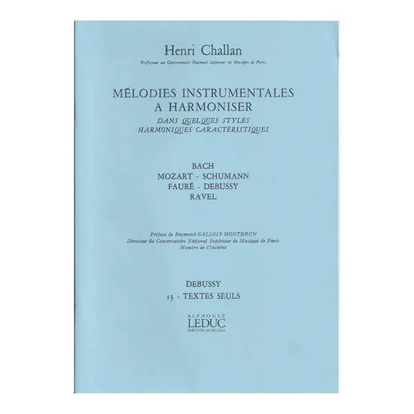 Mélodies instrumentales a harmoniser n.13 -  Debussy - textes seuls