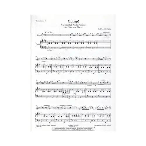 Oomp! Ademented Waltz-Fantasy For Flute And Piano