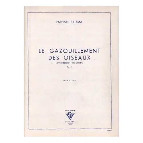 Le Gazouillement Des Oiseaux  - Op.48