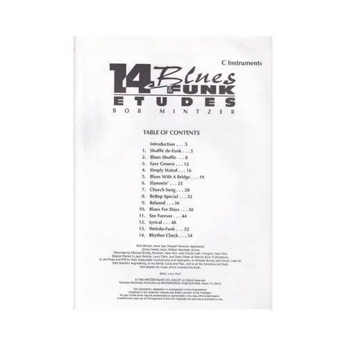 14 Blues & Funk etudes for C-Instruments