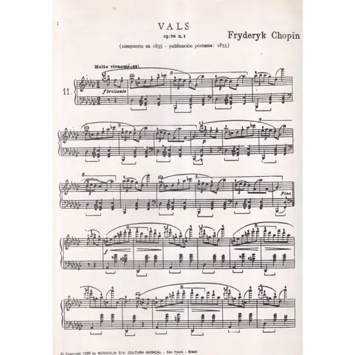 Valsa Op.70 N.1 para piano (Brugnoli-Montani)