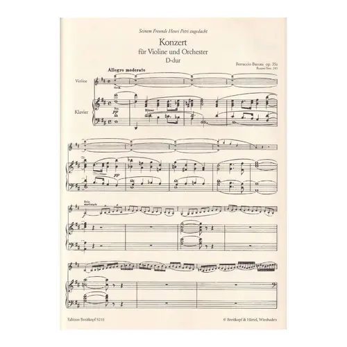 Concerto for violin and orchestra in D major - Op.35 A k243