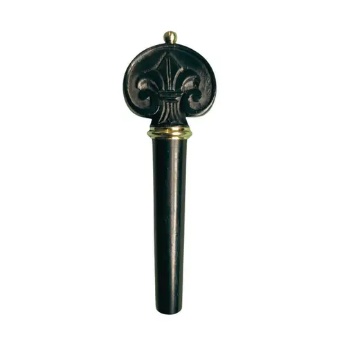 Cravelha para violino 4/4 ébano coração curvada com pino dourado LM (jogo 4 unidades)