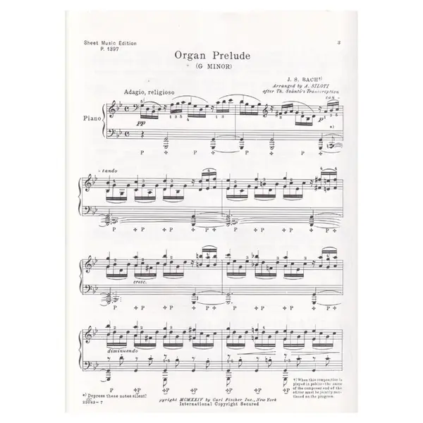 Organ prelude g minor for piano