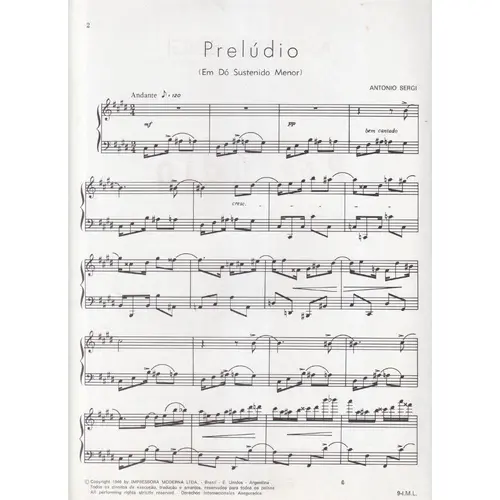 Prelúdio Em Dó Sustenido Menor para piano