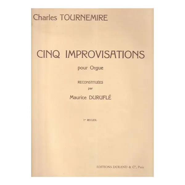 Cinq Improvisations pour orgue vol.1