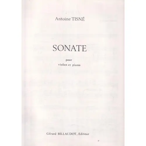 Sonate Pour Violon  (Edição Antiga)