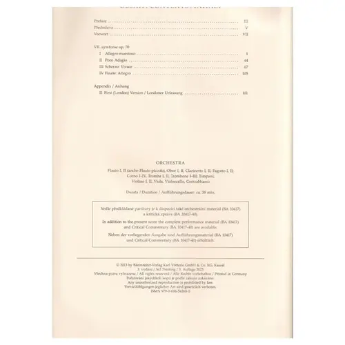 Symphony N.7 In D Minor Op.70 - Score