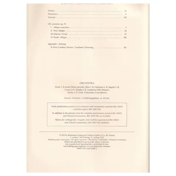 Symphony N.7 In D Minor Op.70 - Score