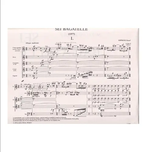 Sei Bagatelle Per Quintetto Di Fiati (regente)