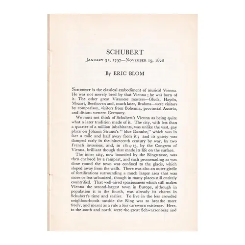 Schubert Novello Short Biographies