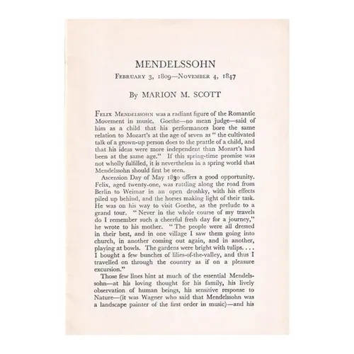 Mendelssohn Novello Short Biographies
