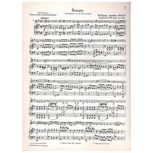 Sonate e Moll - KV 304 violine und klavier