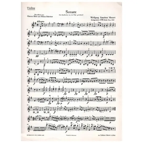 Sonate e Moll - KV 304 violine und klavier