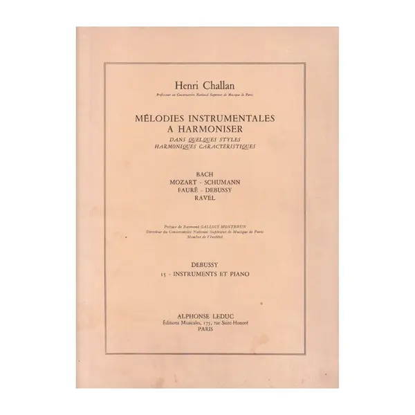 Mélodies instrumentales a harmoniser n.15 - Debussy - Instruments et piano