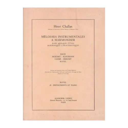 Mélodies instrumentales a harmoniser n.18 - Ravel