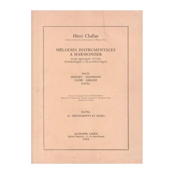 Mélodies instrumentales a harmoniser n.18 - Ravel