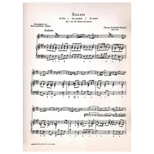Sonate A Dur - violino e piano