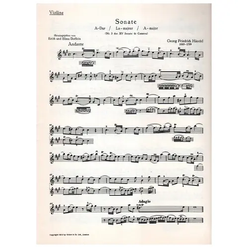 Sonate A Dur - violino e piano