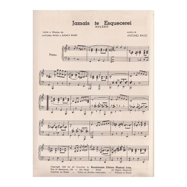 Jamais te Esquecerei - bolero para piano