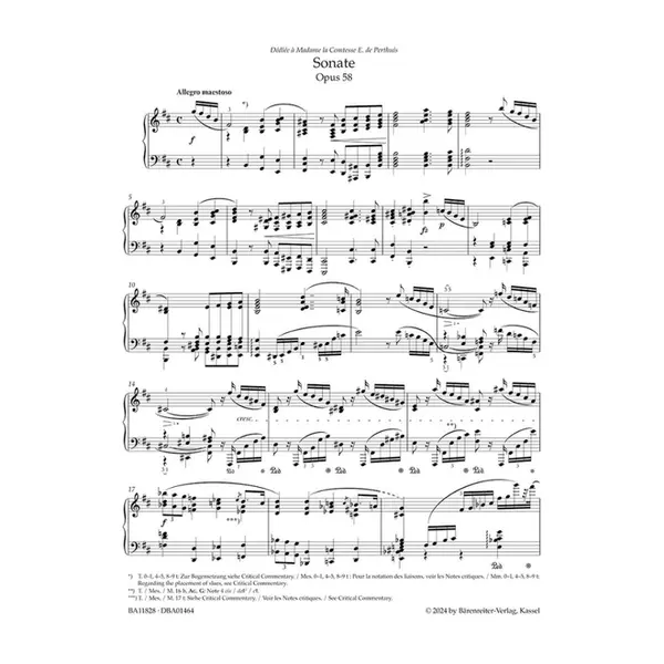 Sonata for Piano in B minor op. 58