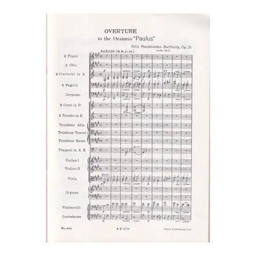 Paulus - Overture to the oratorio  Op.36 (study score)