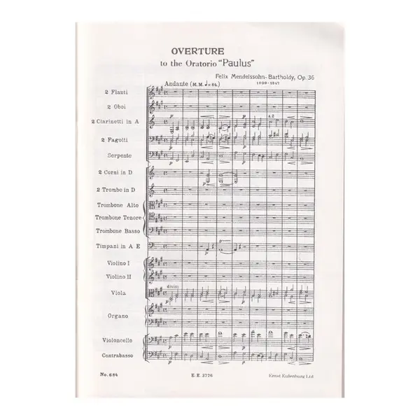 Paulus - Overture to the oratorio  Op.36 (study score)