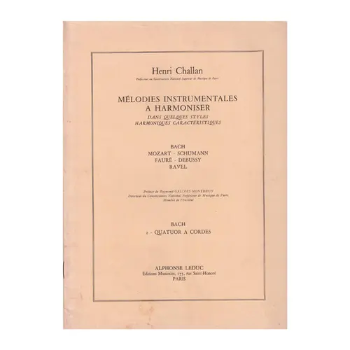 Mélodies Instrumentales a Harmoniser n.02 - Quatuor a cordes