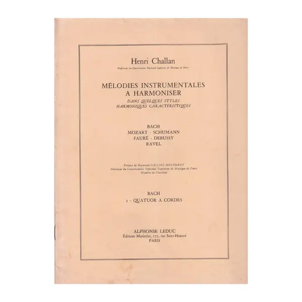 Mélodies Instrumentales a Harmoniser n.02 - Quatuor a cordes