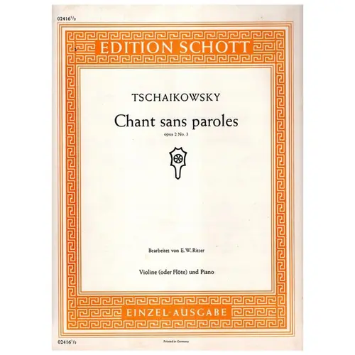 Chant sans paroles - op. 2 n. 3 - violino e piano