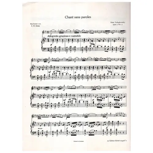 Chant sans paroles - op. 2 n. 3 - violino e piano