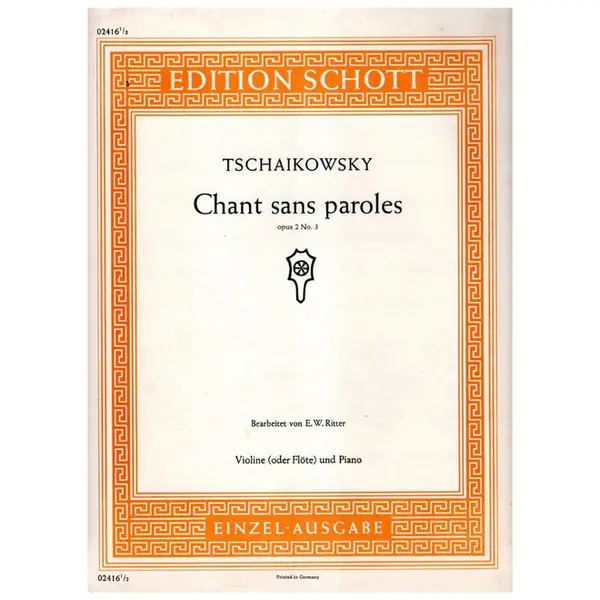 Chant sans paroles - op. 2 n. 3 - violino e piano