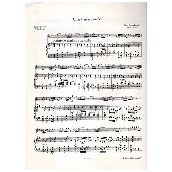 Chant sans paroles - op. 2 n. 3 - violino e piano
