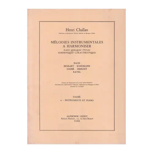 Mélodies instrumentales a harmoniser n.12 - Fauré - Instruments et Piano