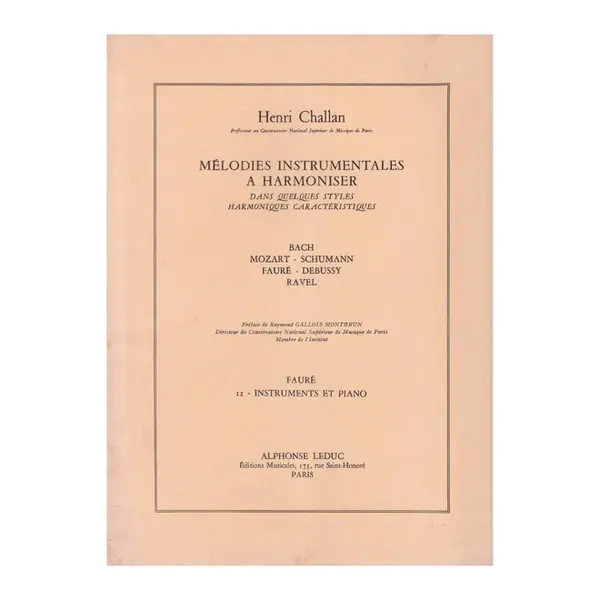 Mélodies instrumentales a harmoniser n.12 - Fauré - Instruments et Piano