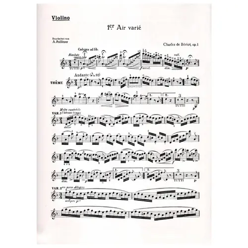 1er Air Varie - Op.1  violino e piano
