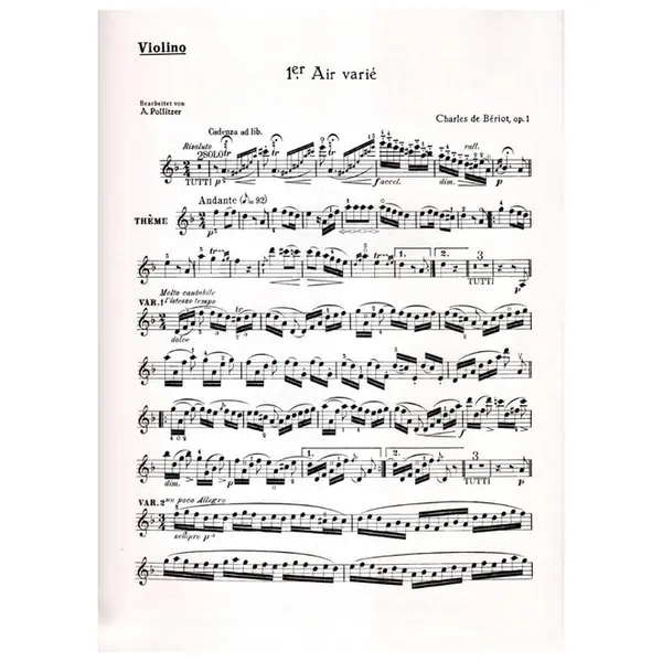 1er Air Varie - Op.1  violino e piano