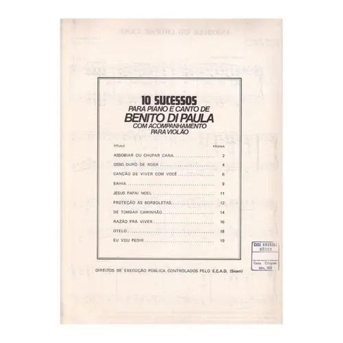 10 Sucessos de Benito Di Paula vol.3