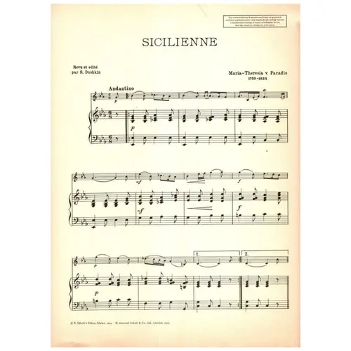 Sicilienne  - Violino und piano