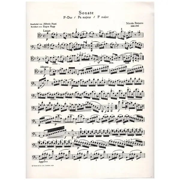 Sonate F Dur Fur Violoncello und piano